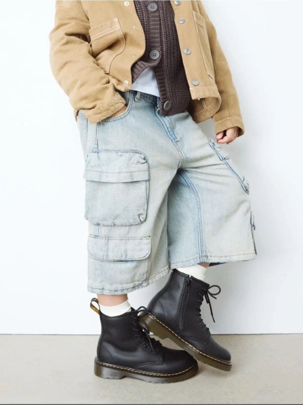 Dr. Martens 1460 J Core Kids Black Leather Boots EU 36 US 5 Side Zip Box